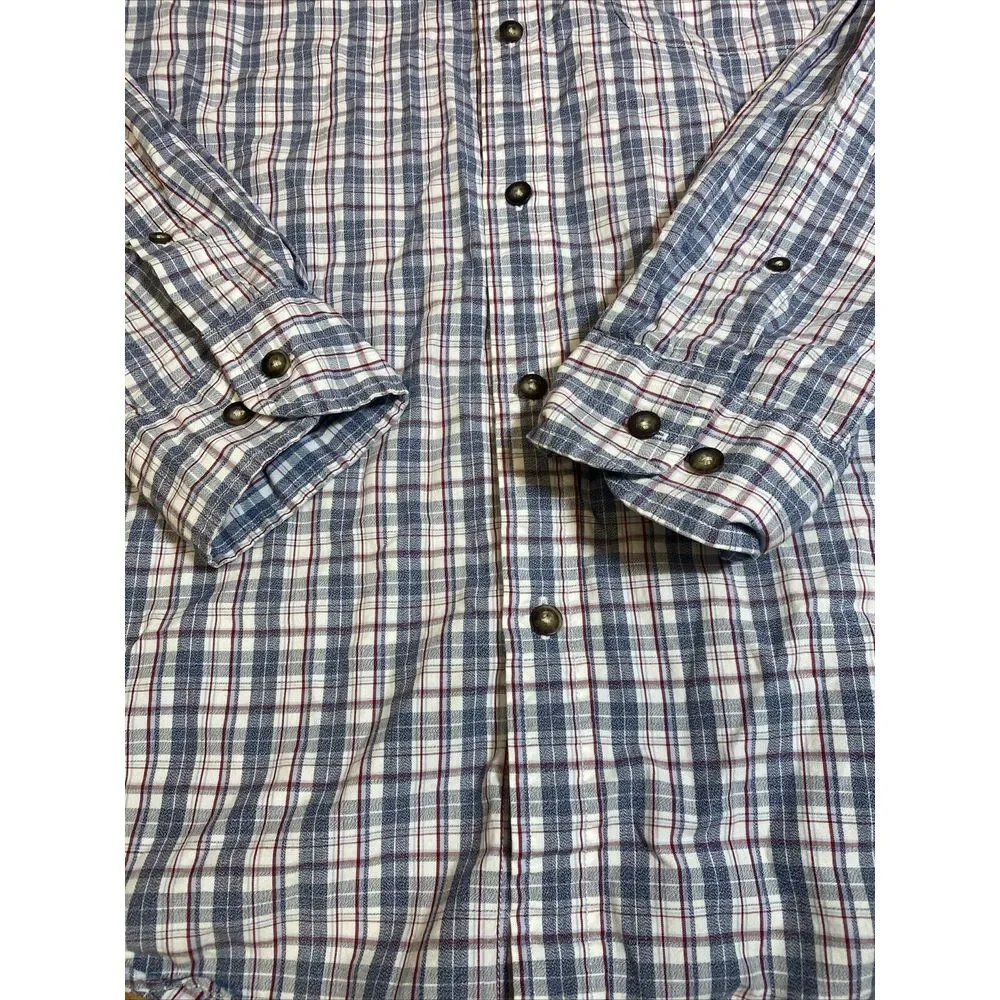 (2) Banana Republic Men's L Large Long‎ Sleeve Plaid Shirts Standard Fit